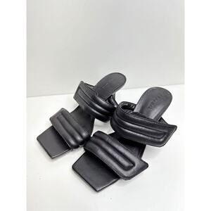 Abound Shoes‎ Womens Size 5 Qarly Heeled Black Square Toe Slip On Sandals